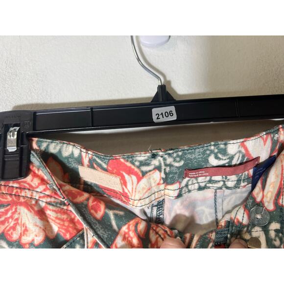 Pilcro Green Orange Floral Jeans Style Bootcut Pants Sz 25 - Picture 3 of 3